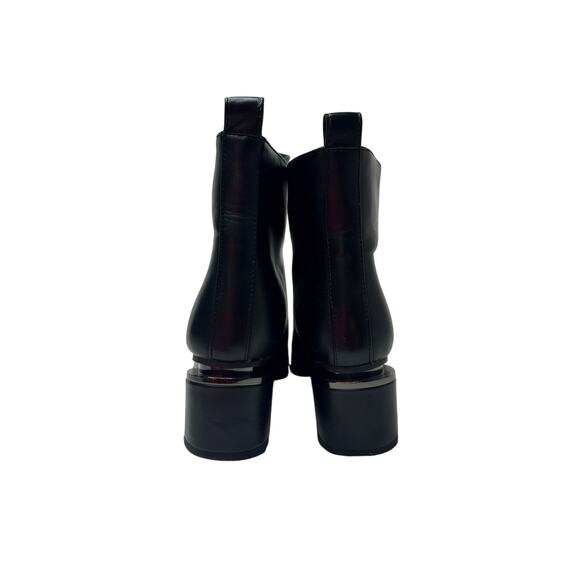 Torgeis Size 8.5 Black Marion Faux Leather Wedge Heel Ankle Boots Bootie Fall - Picture 9 of 13